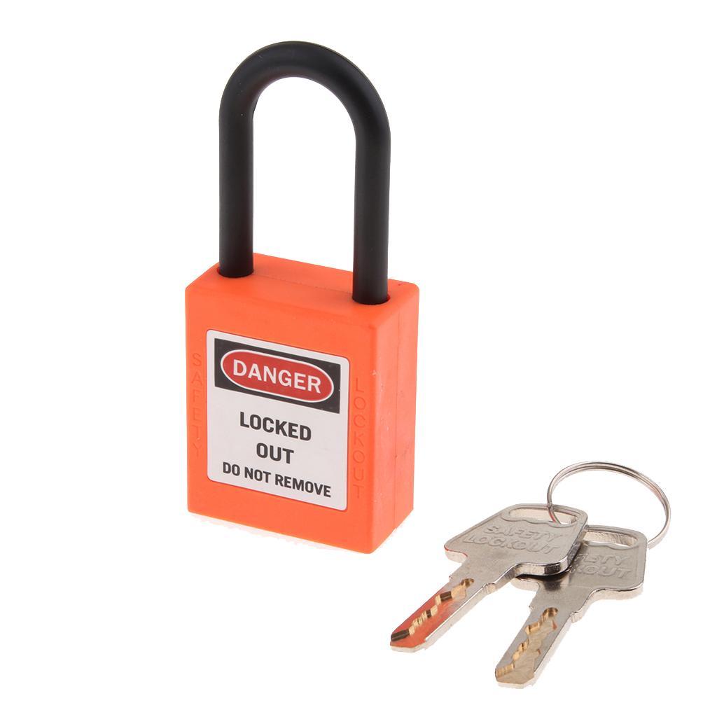 2xSafety Security Lockout Padlock Keyed Different PVC Stainless Steel Orange