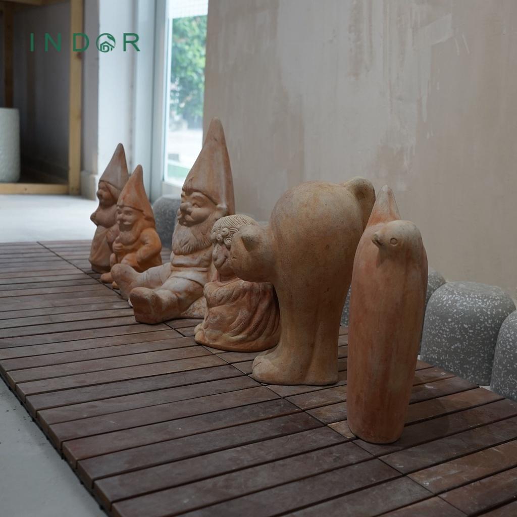 Tượng chú mèo mông cao chất liệu đất nung terracotta size XL - L Tượng decor trang trí nội ngoại thất