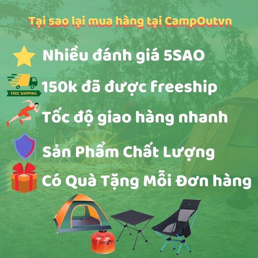 Bếp gas mini Naturehike campoutvn xếp gọn đồ cắm trại du lịch dã ngoại dây nối dài sử dụng an toàn đánh lửa tự động công suất nấu lớn A013