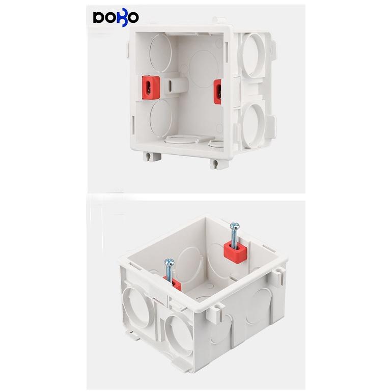Đế âm tường cho ổ cắm điện vuông cao cấp DoBo Korea - Hàng chính hãng - Đế chôn âm tường chống cháy 86x86x50mm