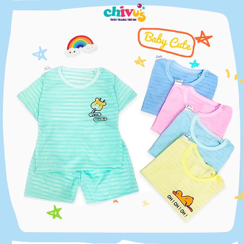 Bộ Cotton Giấy Cộc Tay Nhiều Màu Cho Bé Trai Bé Gái Từ 5-15kg