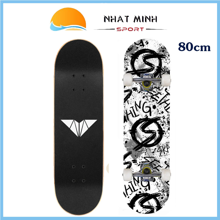 Ván Trượt Skateboard Cỡ Lớn Đạt Chuẩn Thị Đấu Chống Trơn Trượt, Khung Hợp Kim Nhôm Chắc Chắn