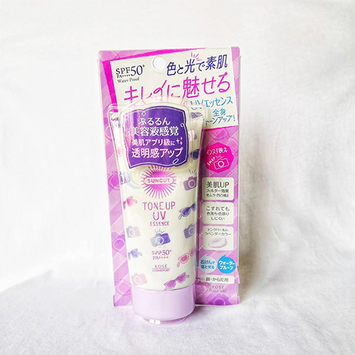 Kem chống nắng nâng tone Kosé Suncut Tone Up UV Essence Pink Flamingo SPF50+ PA++++ giúp bảo vệ da (80g) - Hàng chính hãng