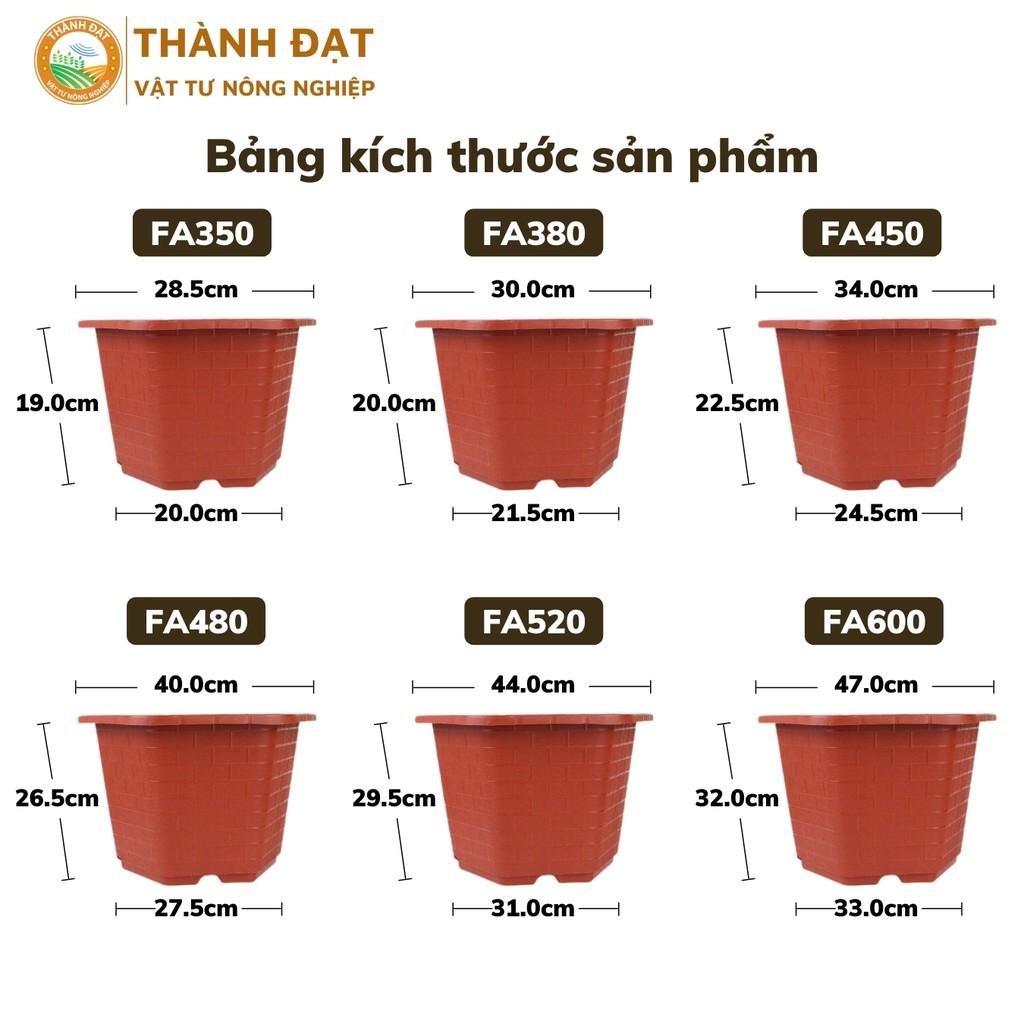 Chậu trồng cây lục giác, chậu nhựa trồng ươm cây lục giác nhiều kích thước màu đỏ gạch