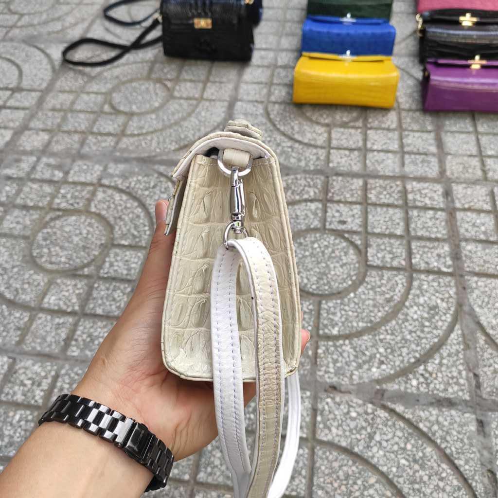 Túi nữ cá sấu Bạch tạng trắng tinh tuyền!