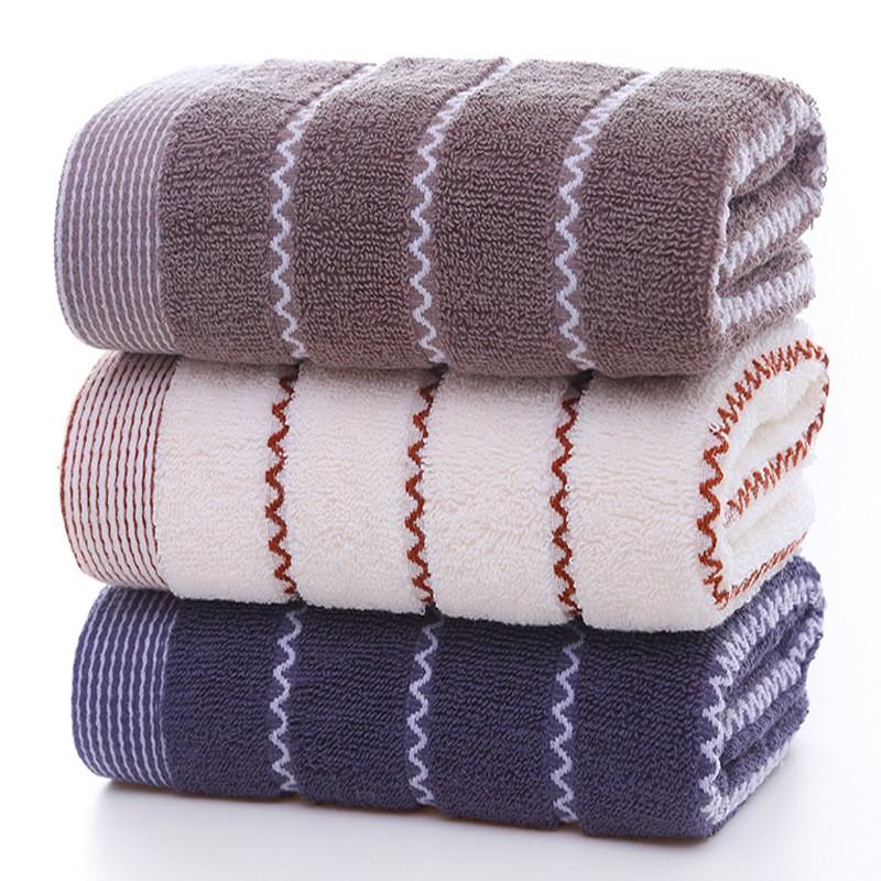 Khăn Tắm Lau Đầu Sợi Bông Cotton Siêu Thấm Hút - Khăn Lau Mặt Gợn Nước (34x74cm)