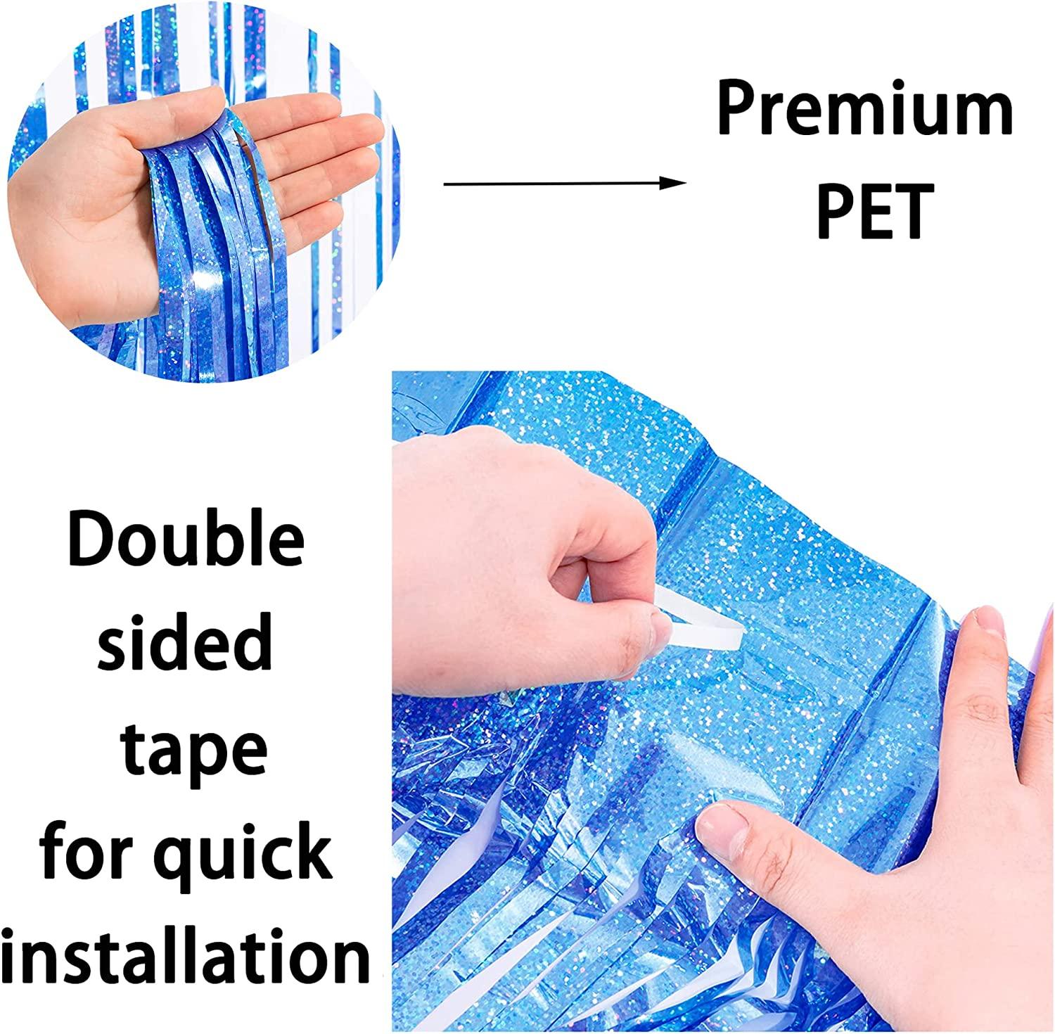 Rèm viền kim loại Rèm viền kim loại sáng bóng Rèm lưới Sequin Rèm kim loại sáng bóng Lung linh cho các bữa tiệc sinh nhật Đám cưới 2 chiếc