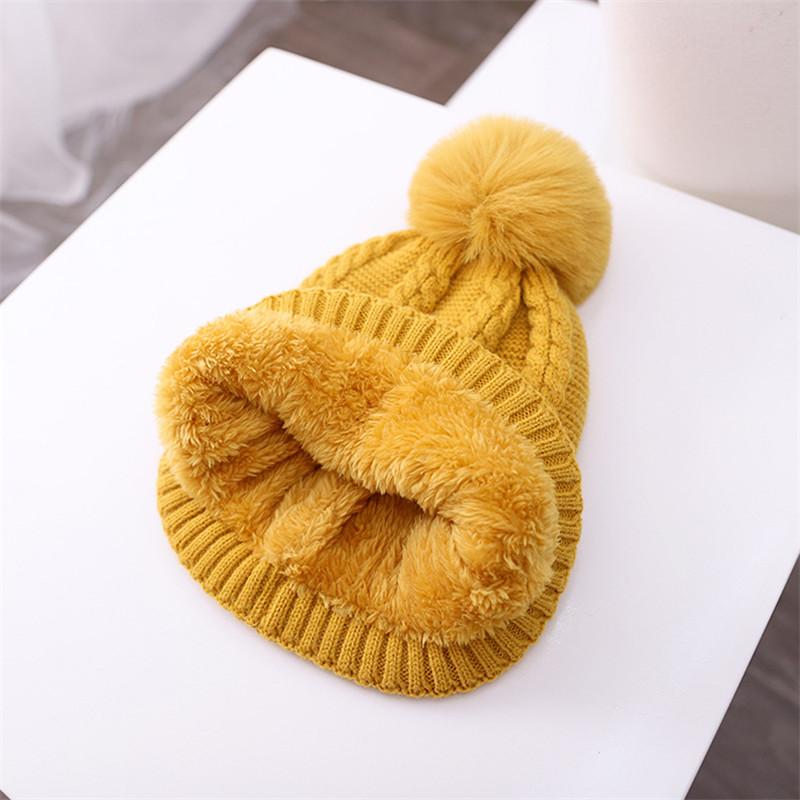 Cho Bé Mùa Đông Ấm Beanies Nón Lưỡi Trai 3 Món Cho Bé Trai Bé Gái Mũ Khăn Găng Tay 2020 Cho Trẻ Em Đan Pompom Nắp khăn Choàng Cổ Găng Tay Hở Ngón Phù Hợp Với 1-5T