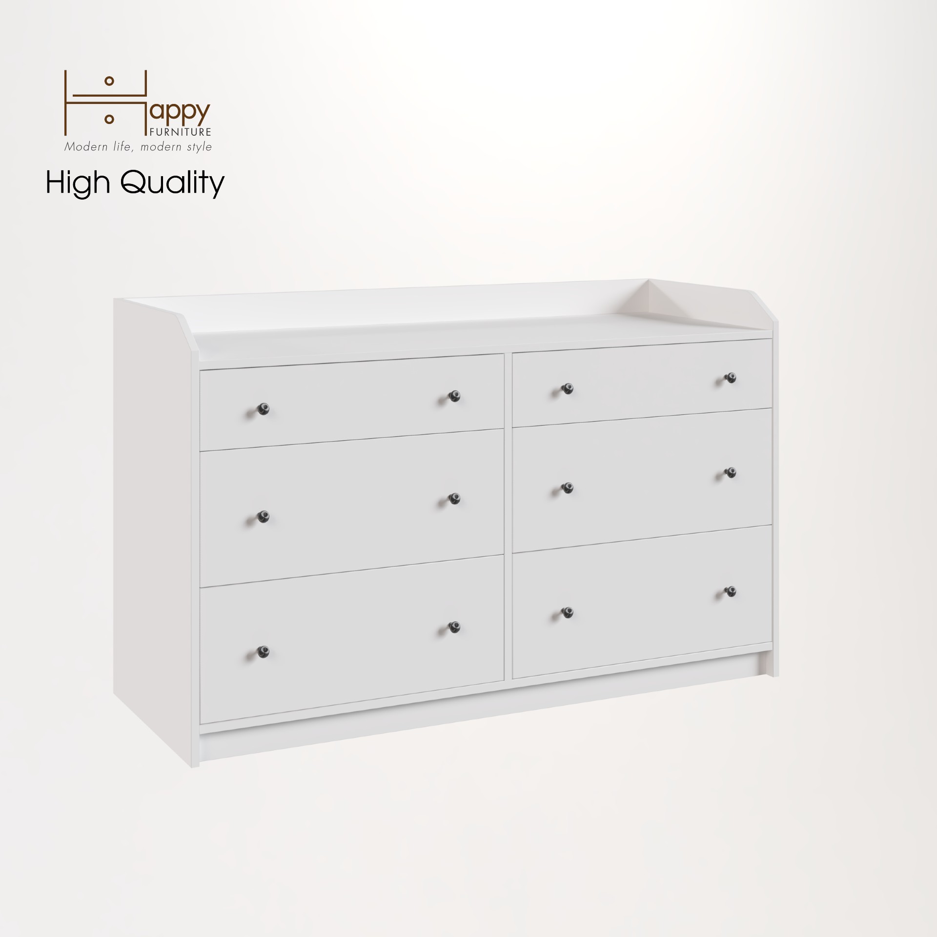 [Happy Home Furniture] CANA,  Tủ 3 tầng - 6 ngăn kéo ,  138cm x 46cm x 84cm ( DxRxC), THK_009
