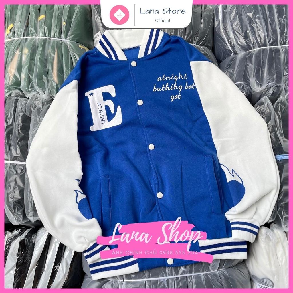 Áo Khoác Bomber Varsity Jacket in chữ E Hình Tim Dễ Thương Unisex