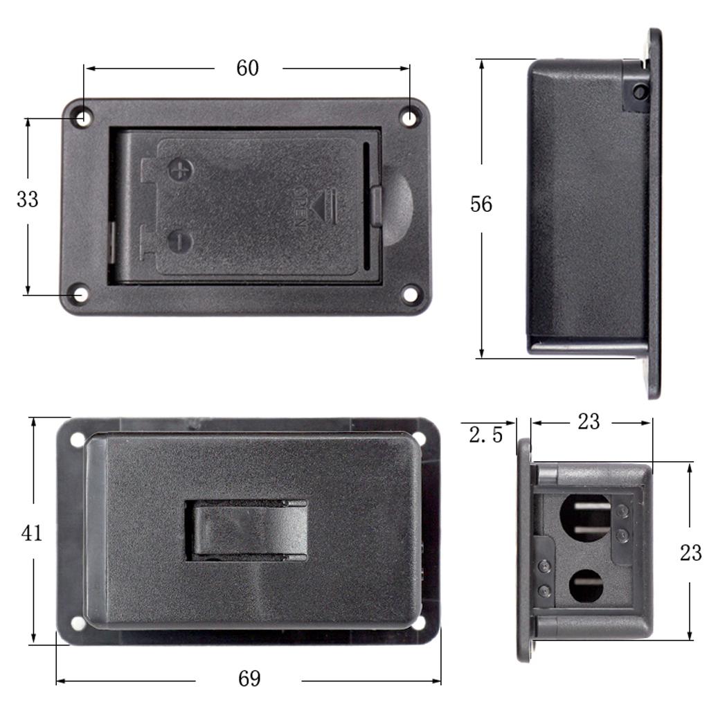 Guitar Battery Box 9V Battery Box Case Holder for Active Guitar Bass Pickup