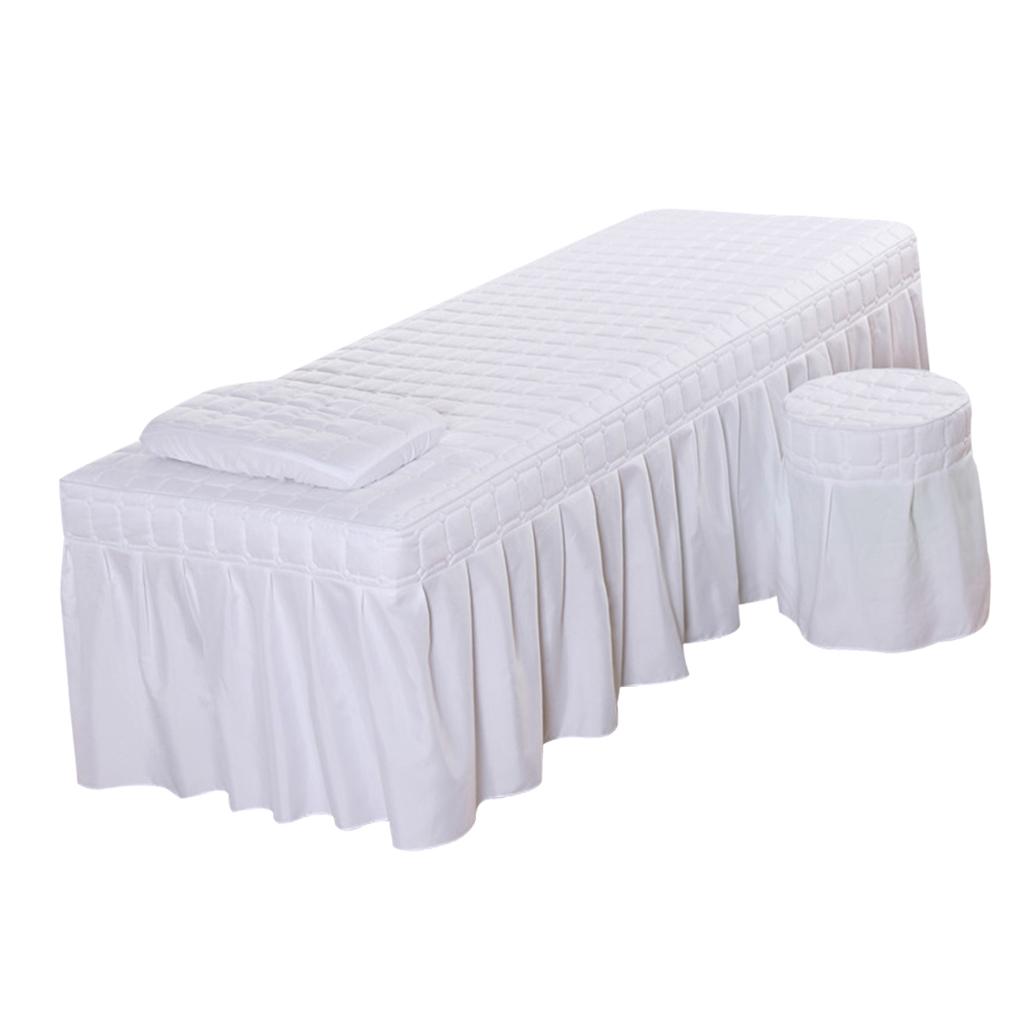 Beauty Linen Set Face Table Bed Skirt Pillowcase Stool Cover for Massage Beds