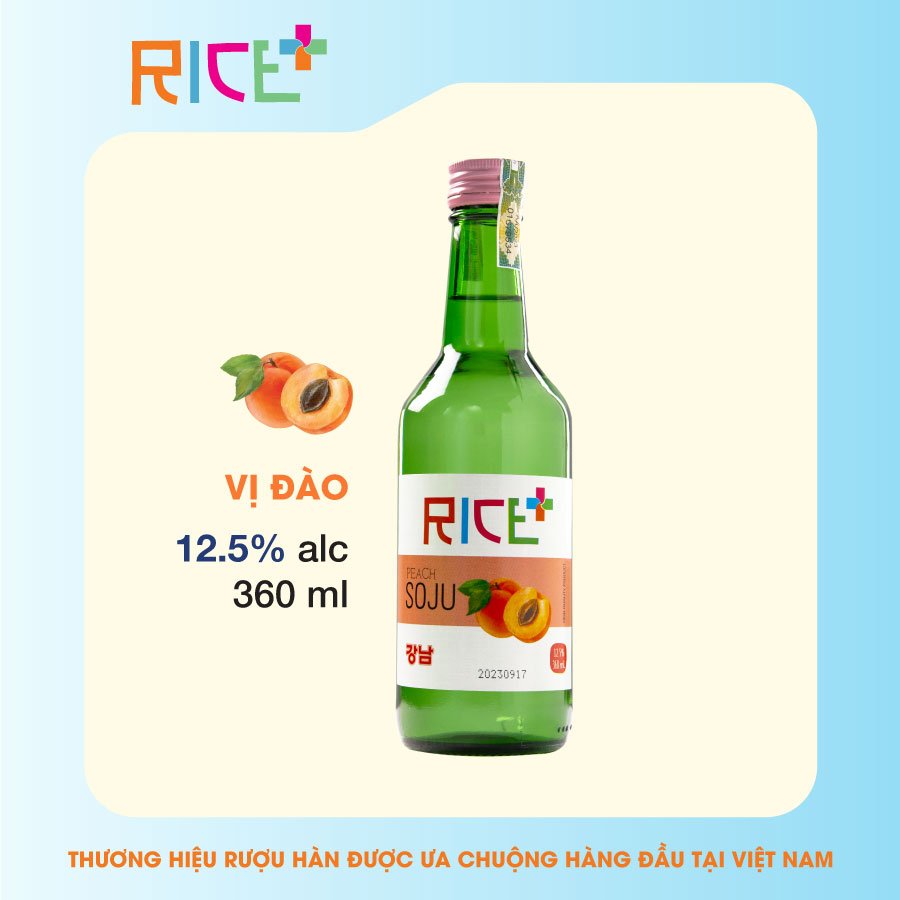 Rượu Soju Rice+ vị Đào