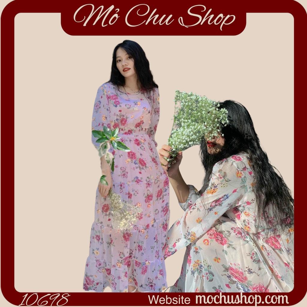 ĐẦM MAXI HOA NHÚN EO 77622632 [MỎ CHU SHOP