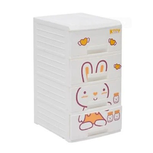Tủ Nhựa Kitty 4 Tầng Mini Siêu Xinh Dùng Đựng Quần Áo, Vật Dụng, Sách Vở Cho Bé