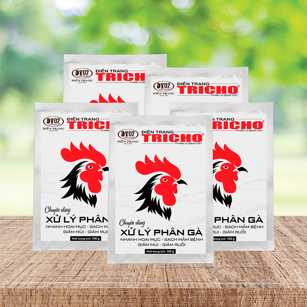 ĐIỀN TRANG TRICHO - CHUYÊN DÙNG XỬ LÝ PHÂN GÀ 100G - COMBO 05 ĐẶC BIỆT - NẤM TRICHODERMA - Ủ HOAI SẠCH MẦM BỆNH
