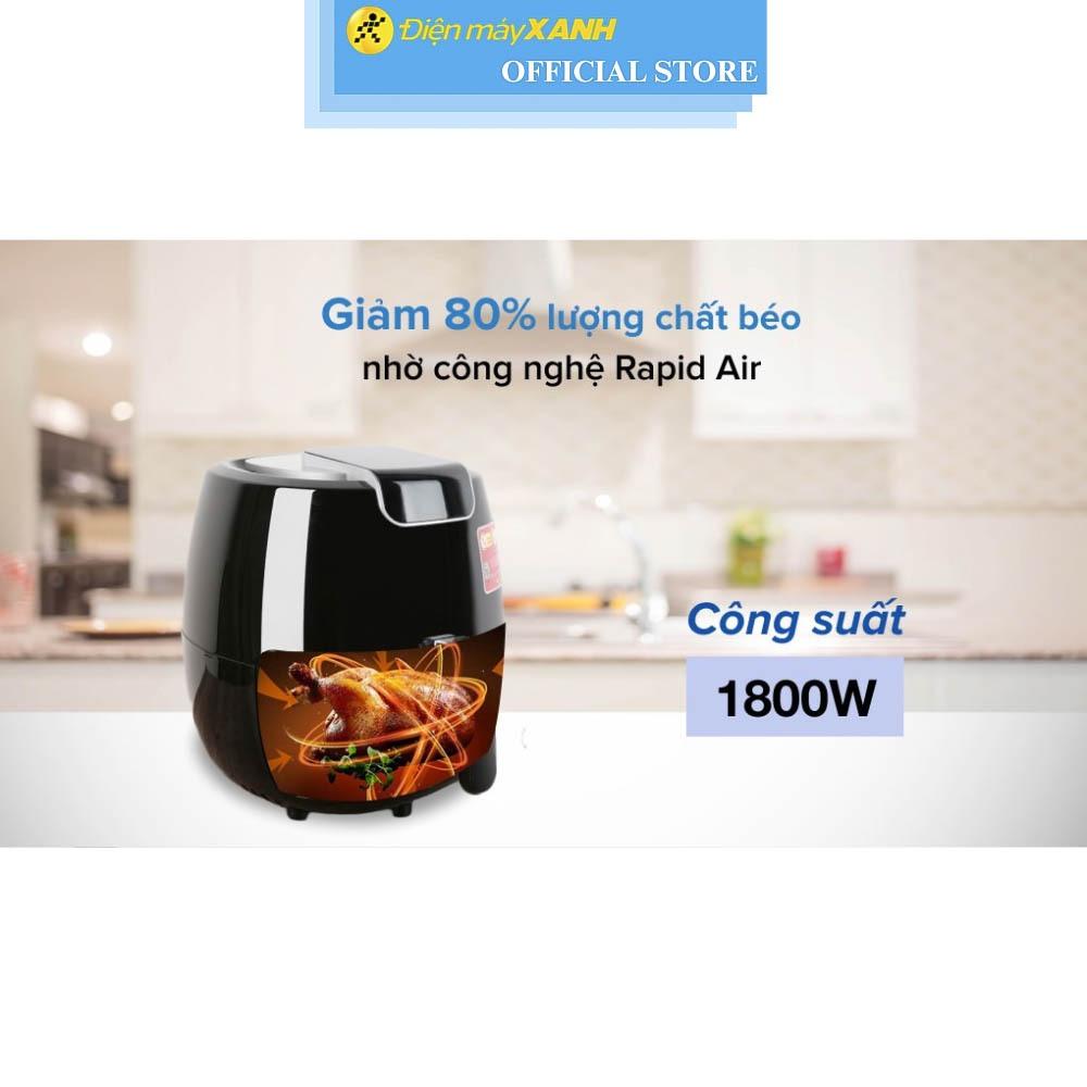 Nồi chiên không dầu Mishio MK-165 5.5 lít Đen - Hàng Chính Hãng