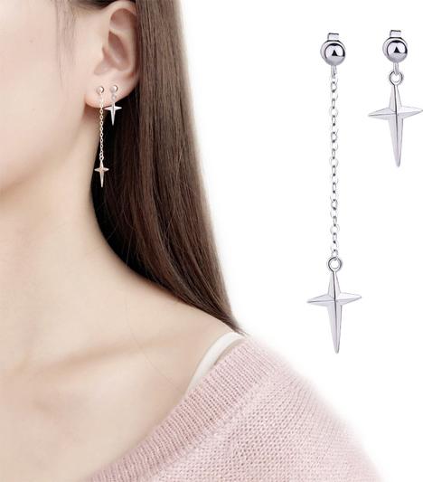 Bông tai chữ thập bất đối xứng