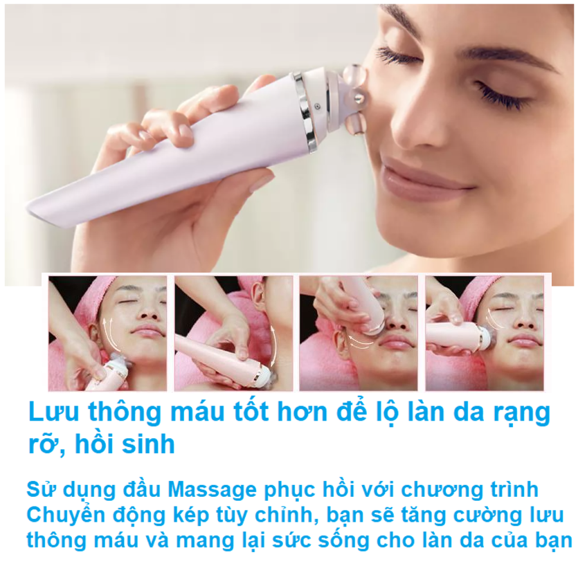 Máy rửa và massage mặt Philips VisaPure Advanced SC5340 - Hàng Nhập Khẩu