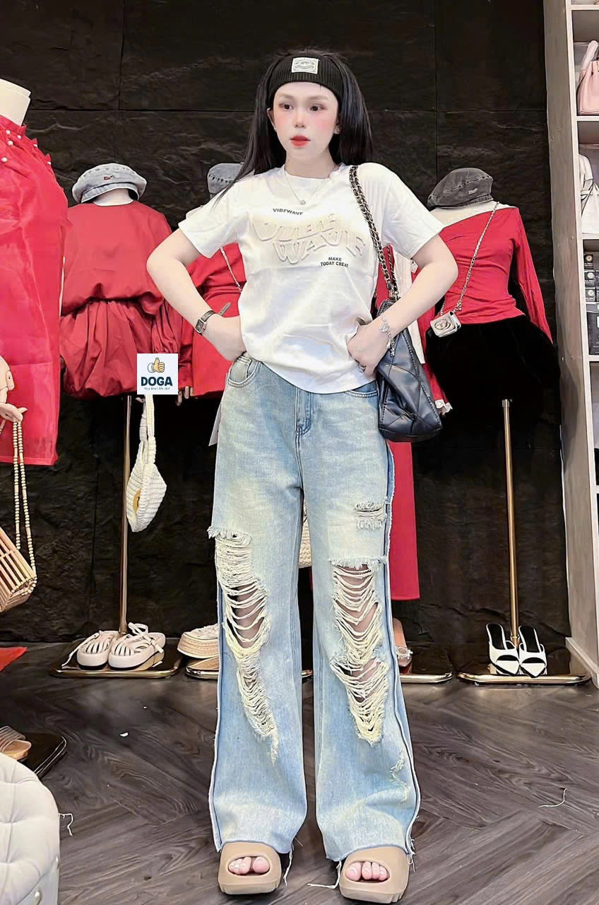 Áo thun babytee DOGA chất borip cotton xịn điểm nhấn chữ dập nổi 3D mã 184