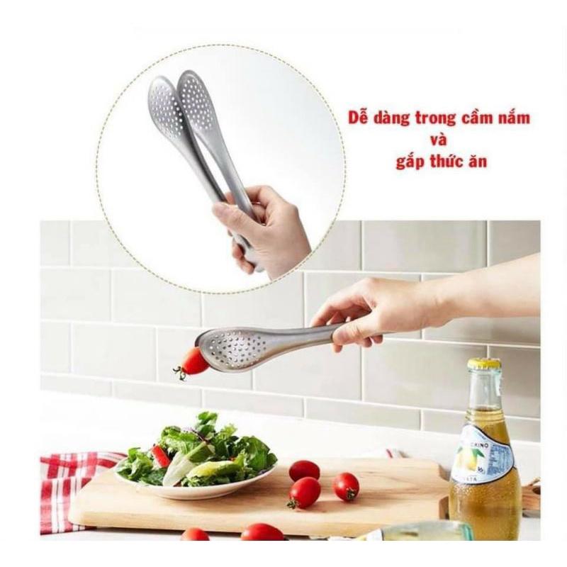 Dụng Cụ Kẹp Gắp Đồ Ăn Bằng Thép Không Gỉ Cao Cấp CKT302
