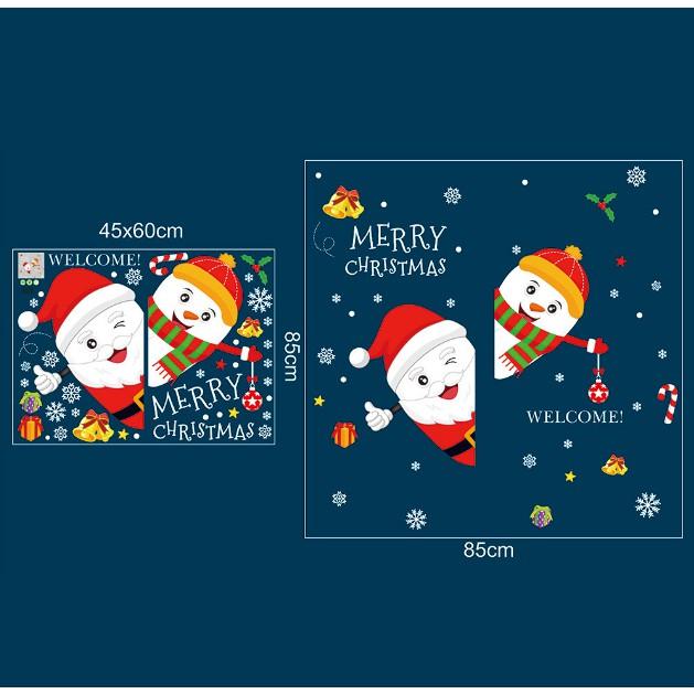 Decal trang trí Giang Sinh - Ông gia Noel chào bạn