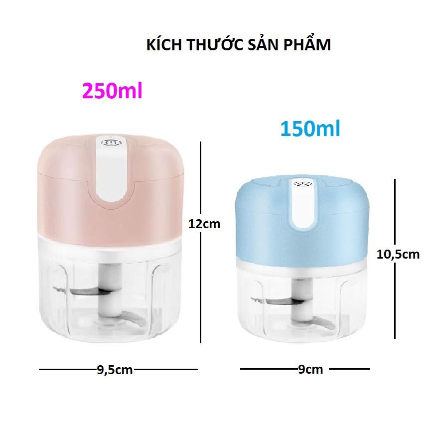 Máy xay mini cầm tay có thể sạc Máy xay tỏi ớt cầm tay dung tích 150ml-250ml