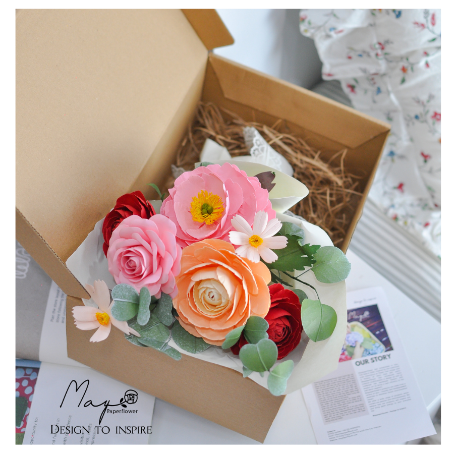 Hoa giấy quà tặng cao cấp - Brilliant Spring, hoa giấy handmade Maypaperflower - hoa giấy nghệ thuật