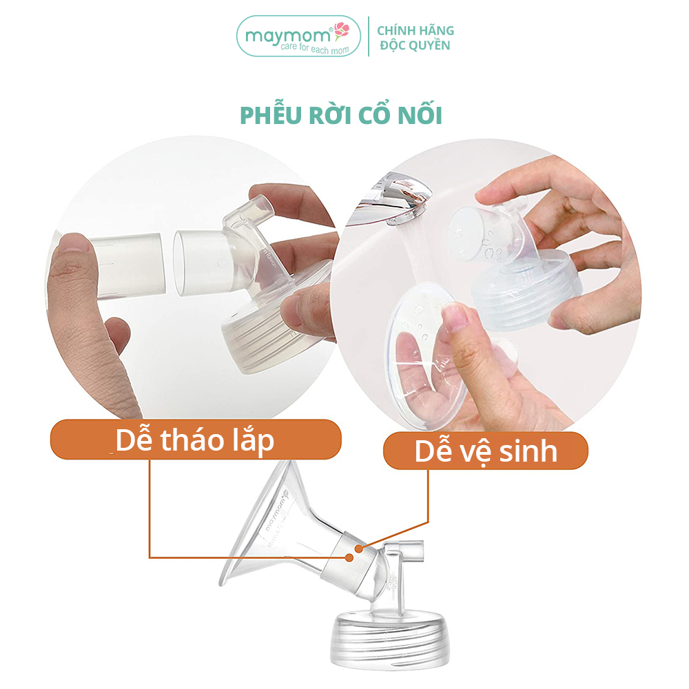 Cổ Nối Phễu Maymom Myfit Loại Cổ Rộng, Tương Thích Phễu Hút Sữa Spectra, Pumpin, Lacteck, Mini Pum, Pumpa, Silicon