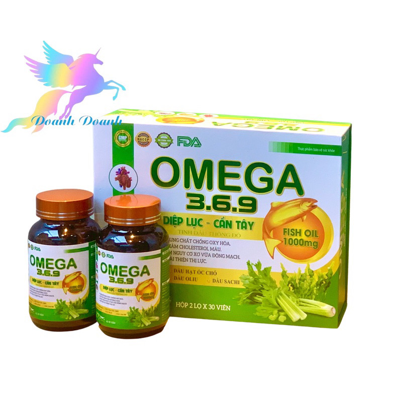 Viên sáng mắt OMEGA 3 6 9 DIỆP LỤC CẦN TÂY Tinh dầu thông đỏ ,Hộp 2 lọ *30 viên, Tinh Dầu sachi ,Tinh dầu hoa anh thảo