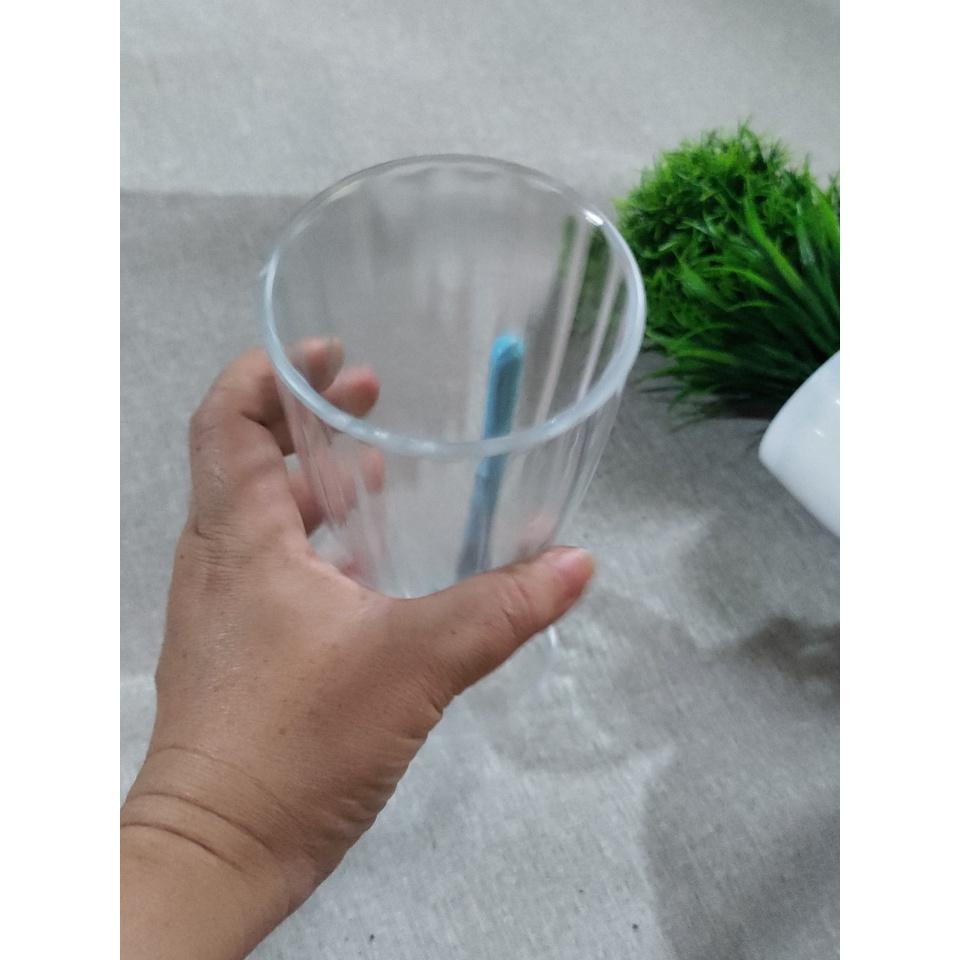 Bộ 6 ly uống sinh tố, ly ăn chè, ly bán hàng quán Ø 8.0 x 19.0 cm 410 ml nhựa acrylic trong bền đẹp