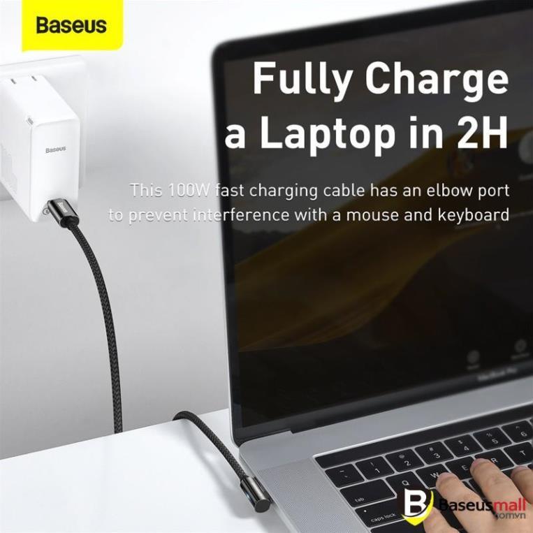 Baseus -BaseusMall VN Cáp sạc Type C to Type C 100W Baseus Legend Series Elbow Fast Charging Data Cable (Hàng chính hãng)