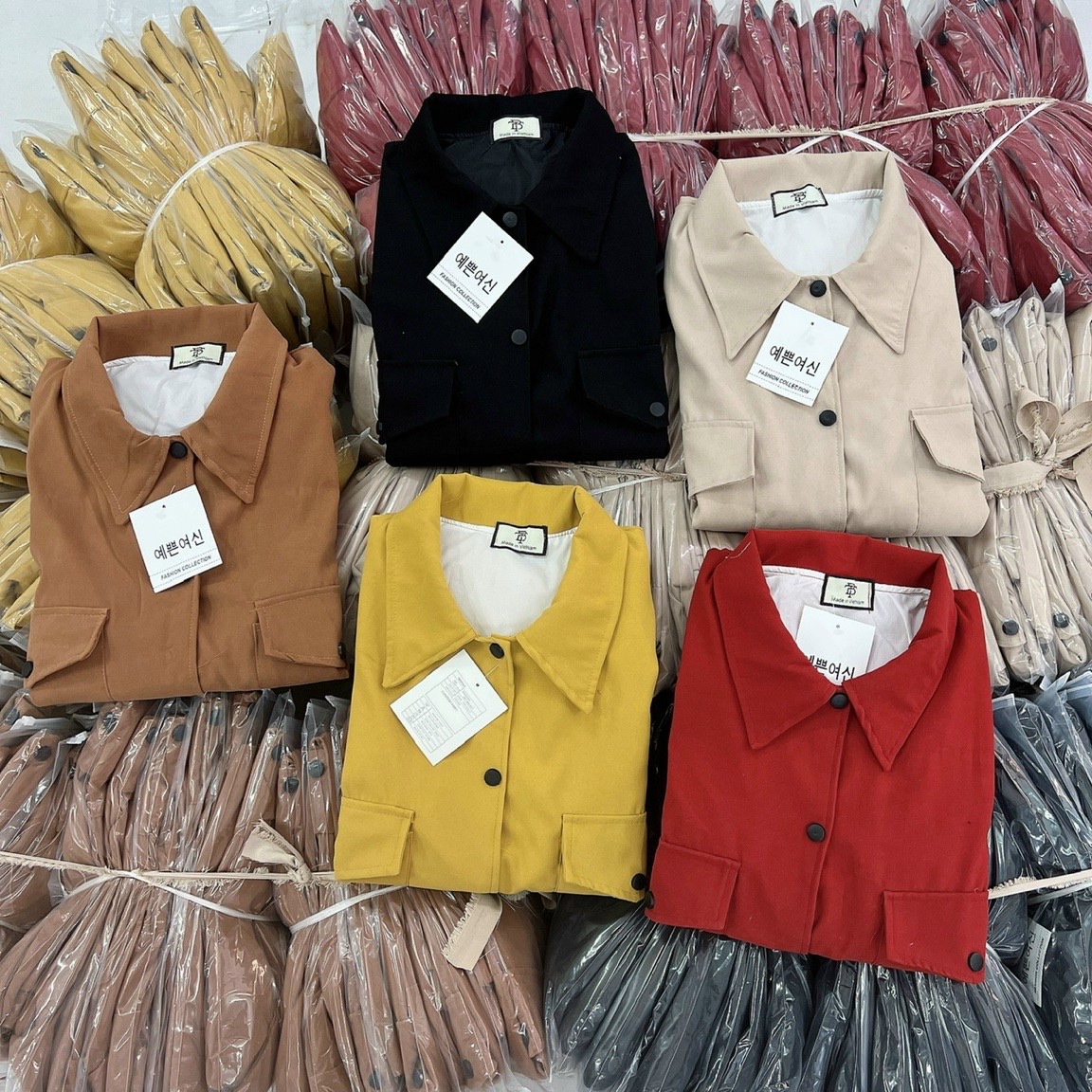 Áo Khoác nữ Chất da lộn vải 2 lớp dày dặn PHỐI TÚI ĐẮP chất vải mịn form rộng