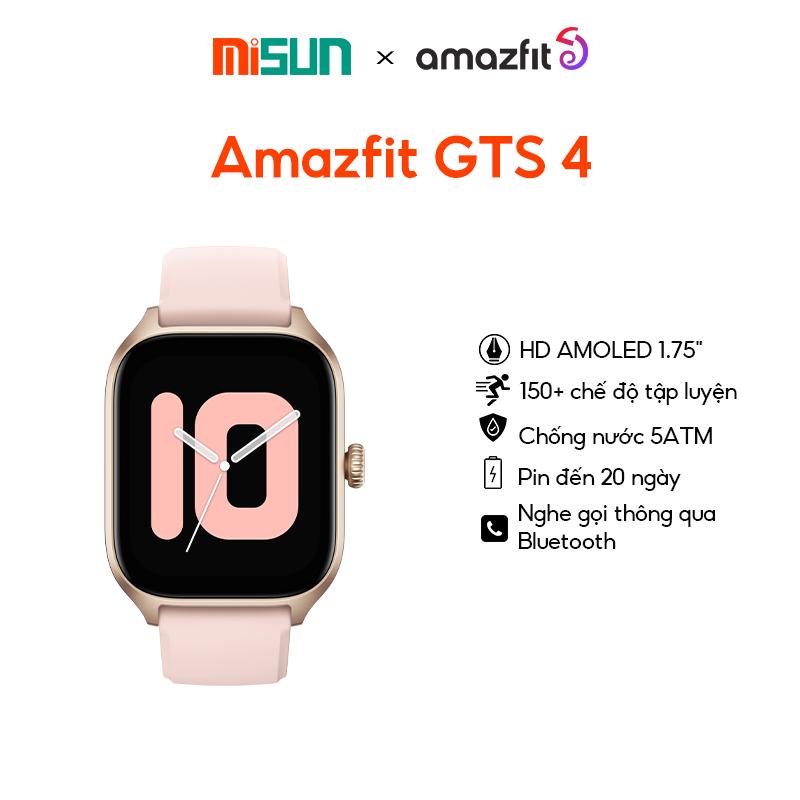 Đồng Hồ Thông Minh Cao Cấp Amazfit GTS 4 - Hàng Chính Hãng - BH 12 Tháng