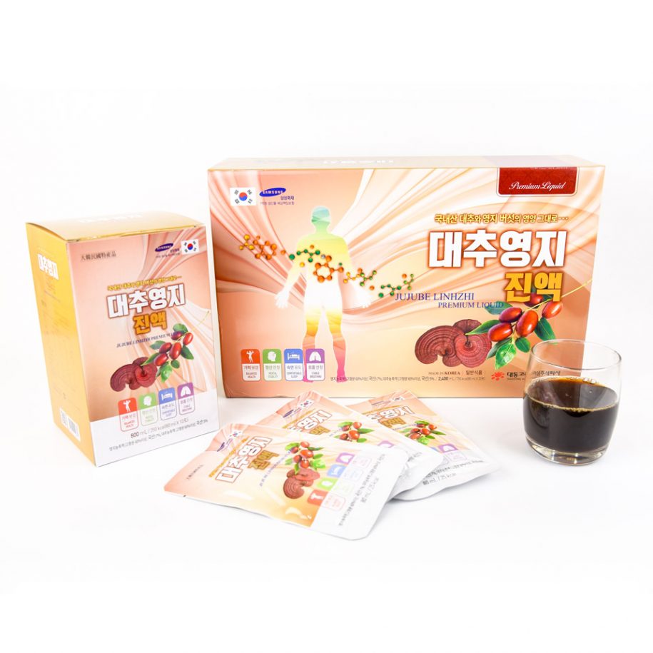 Hộp 30 túi Nước Linh Chi Táo Đỏ Daedong Korea (80ml x 15) - Jujube Linhzhi Premium liquid