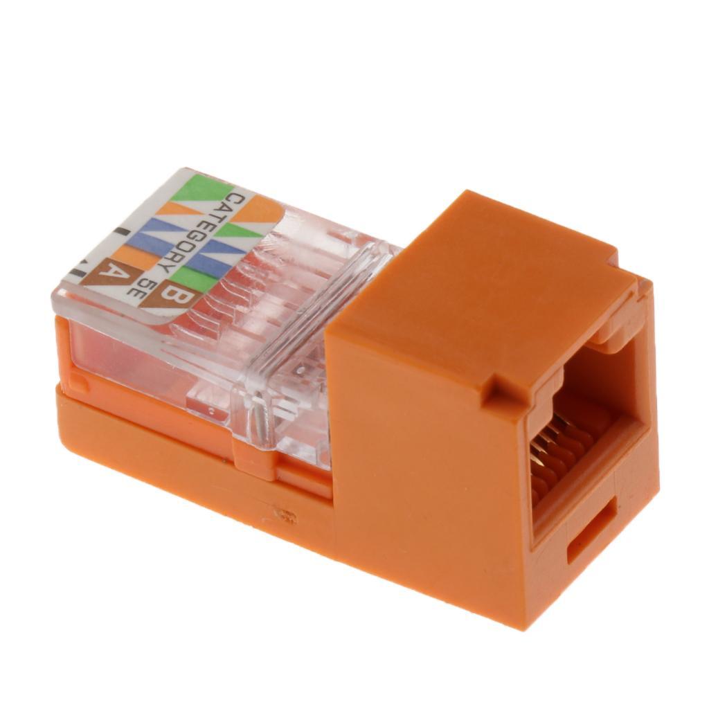 10pcs RJ45 Module Cat5e UTP Ethernet Network Module Adapter Inline Coupler
