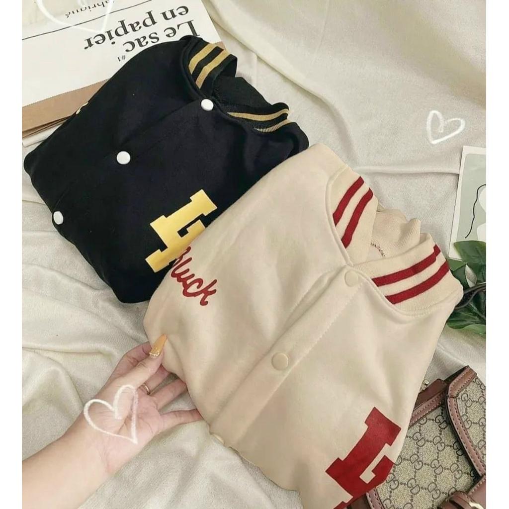 Áo khoác nỉ bomber unisex cúc bấm chất nỉ dày dặn in logo IB 93  (hình thật)  Vải Mềm Mịn Đường May Kỷ Đẹp
