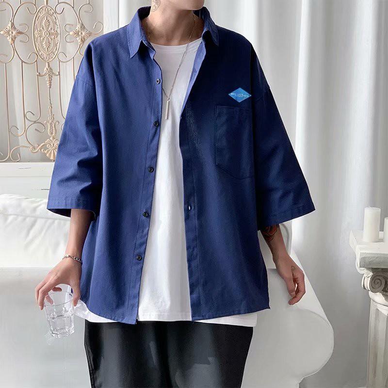 Áo Sơ Mi Tay Ngắn Dáng Rộng Vải Lanh Thời Trang Mùa Hè Cho Nam