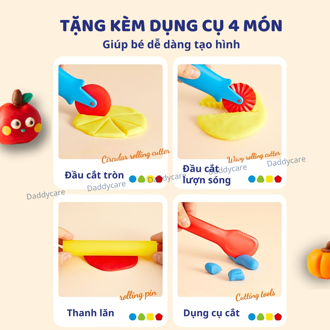 Đất nặn an toàn cho bé không dính tay Mideer Mellow Dough 6-12 màu