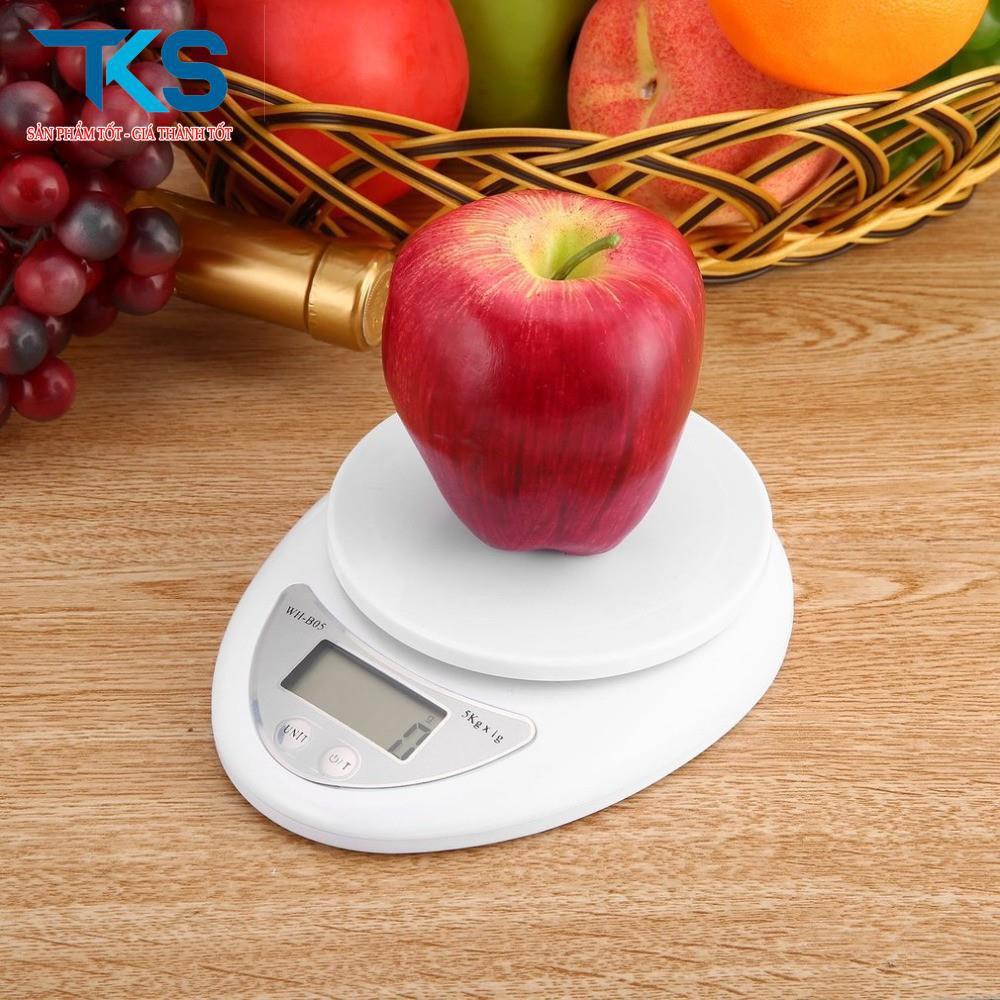 Cân tiểu ly tối đa 5kg, chạy bằng pin, Cân điện tử thực phẩm cho nhà bếp Electronic kitchen