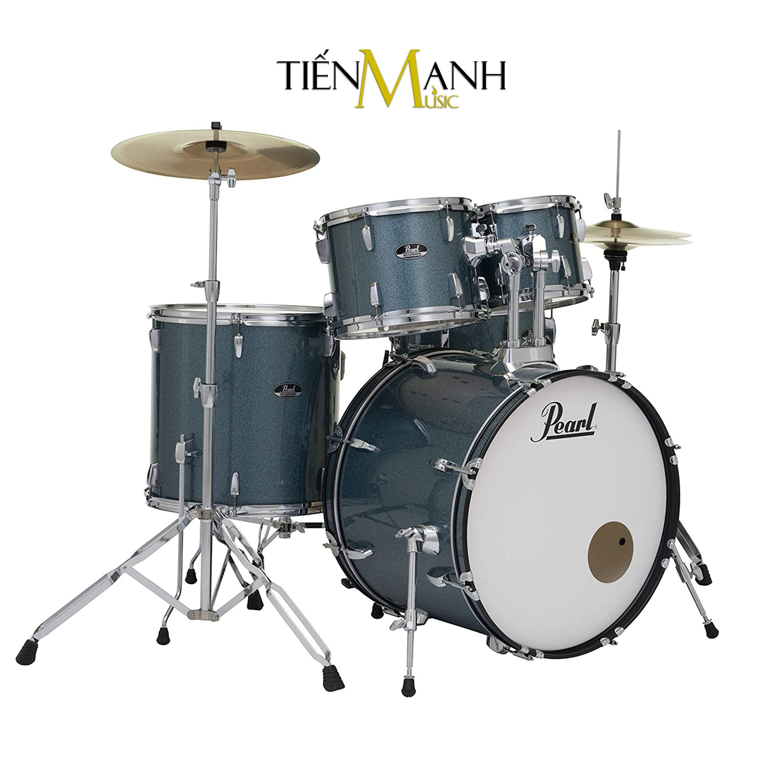 Bộ Trống Dàn Cơ Pearl Jazz Drum RS525SC-C703 Màu Xanh Biển Glitter RS525SCC703 Hàng Chính Hãng - Kèm Móng Gẩy DreamMaker