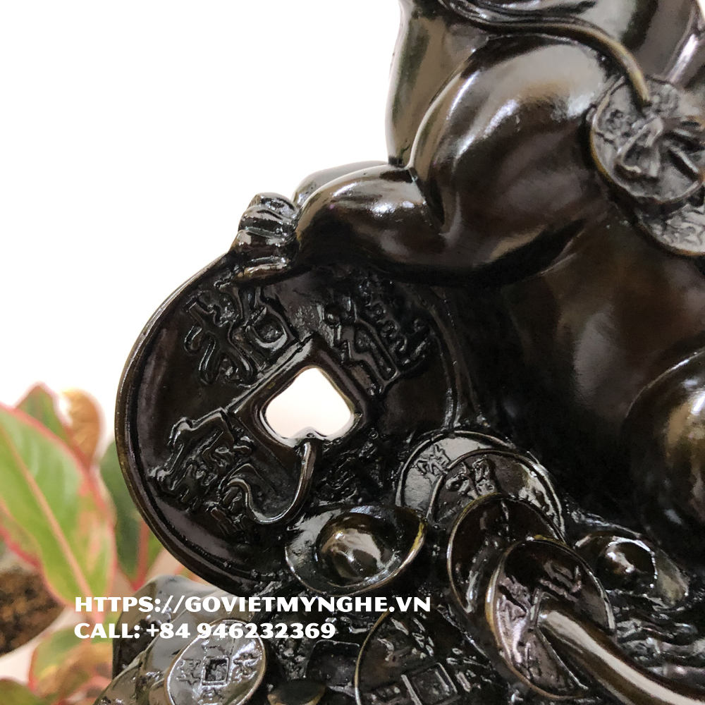 [Chuột phong thủy] Tượng linh vật phong thủy con Chuột trang trí phong thủy bàn làm việc  - Cao 17cm - Màu nâu đen