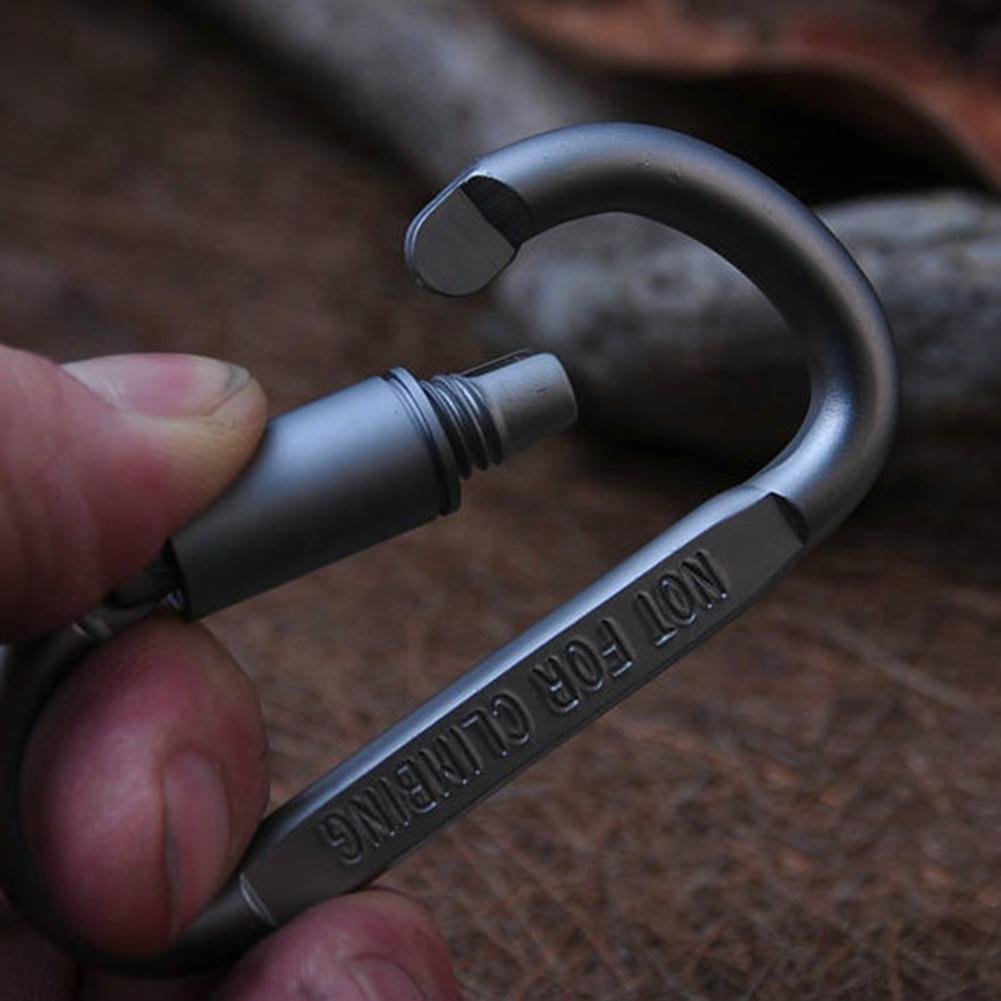 Combo 2 Móc Đa Năng Móc Khóa Nhôm Đi Phượt Carabiner Chữ D Khoá Xoay 8cm