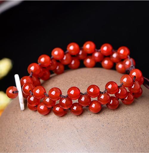 Vòng tay mã não tự nhiên quý phái VN05 kết bản to