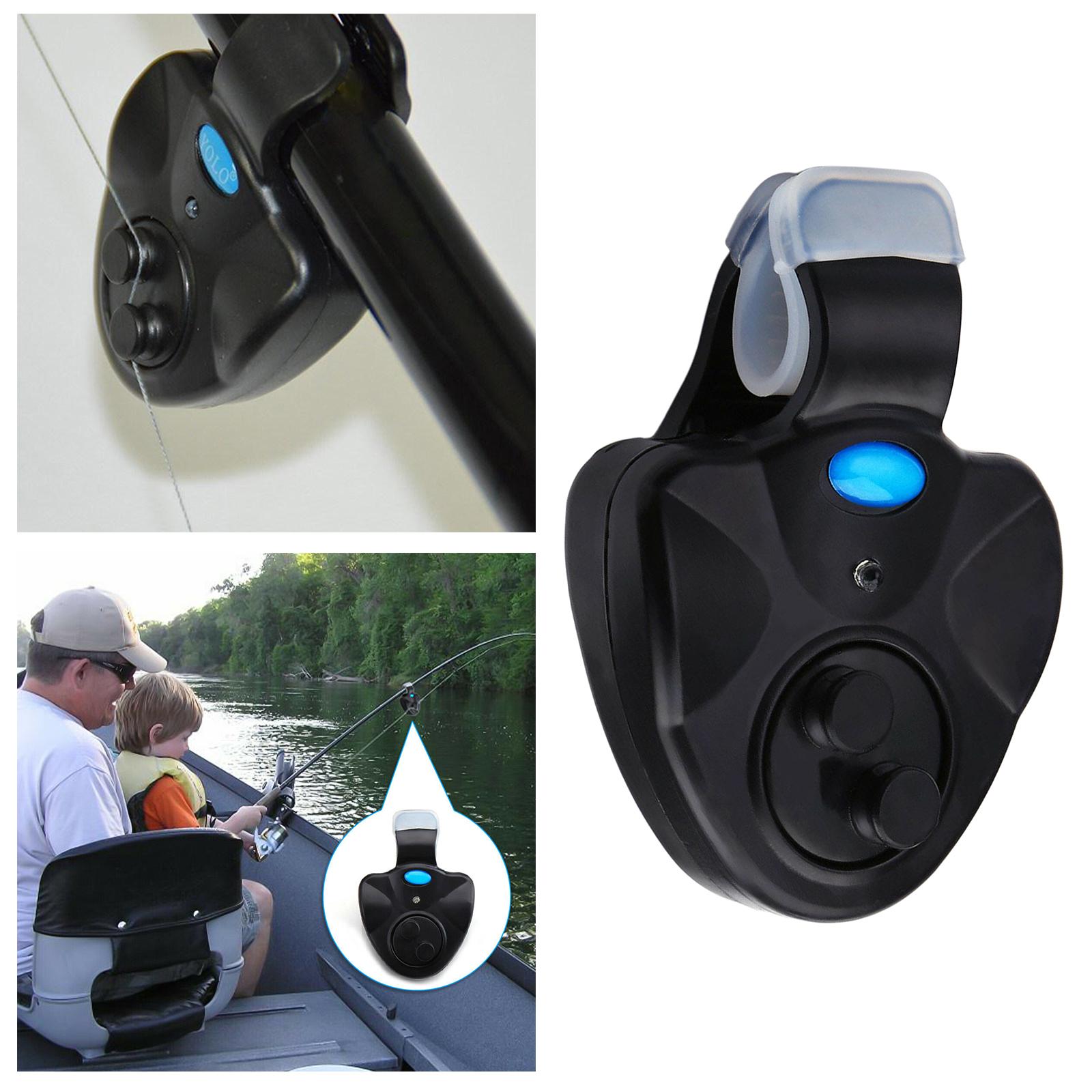 Electronic LED Fishing Bite Alarm Light Sound Alert Bell Clip On Fishing Alertor