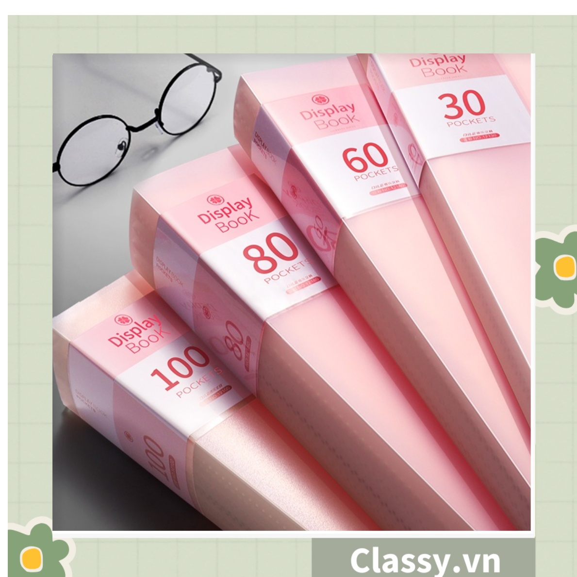 File lá A4 đựng tài liệu nhiều ngăn, Tệp đựng tài liệu 30 lá chất liệu PP cao cấp - bìa đựng giấy A4 Classy Basic PK1787