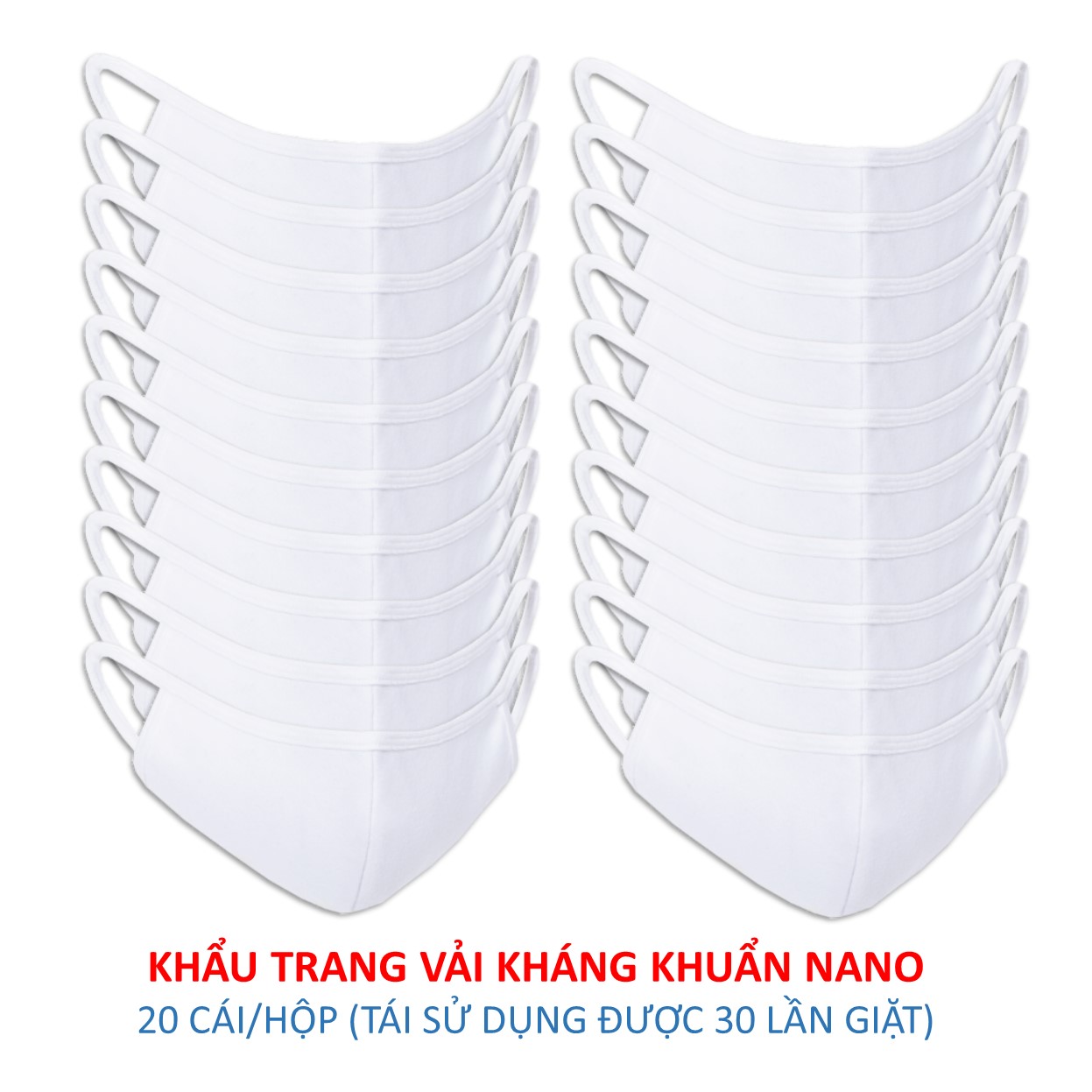 Hộp 20 Khẩu Trang Vải Kháng Khuẩn Nano Anntex