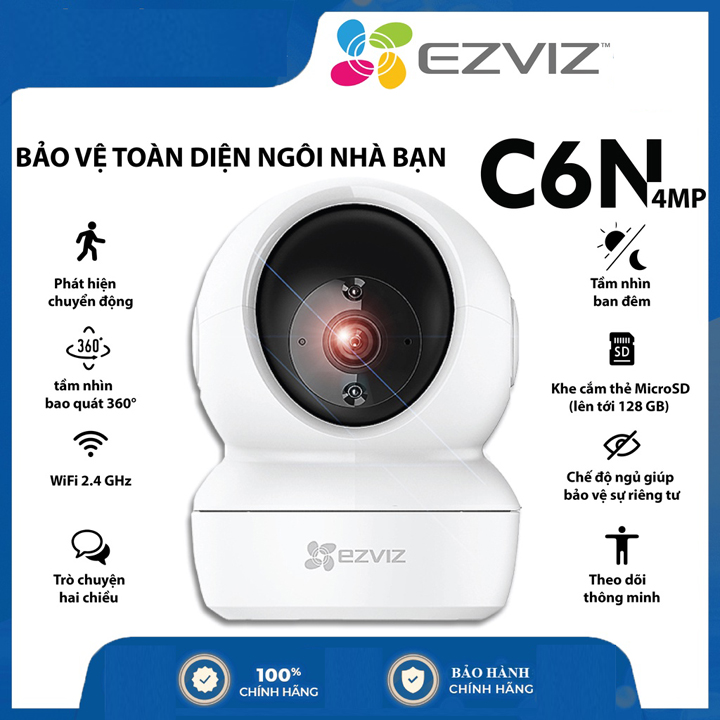 Camera IP WiFi quay quét Ezviz C6N bản 4MP H265 hàng chính hãng