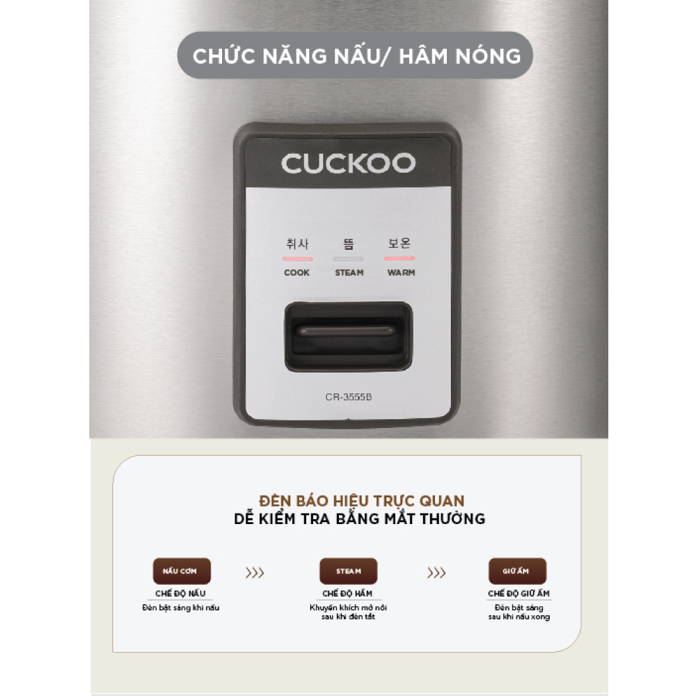 Nồi Cơm Điện Công Nghiệp Cuckoo CR-3555 - 1460W - 6.3L . Hàng Chính Hãng
