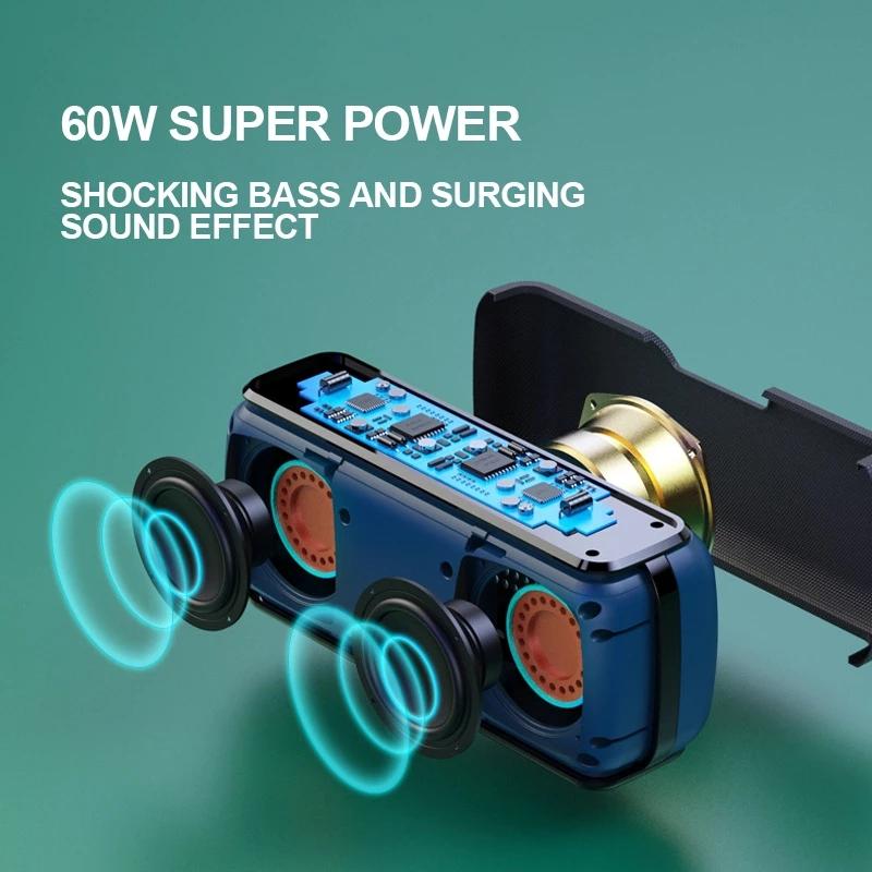 X8 60W Loa Bluetooth Di Động TWS Bass Soundbar Máy Tính Âm Thanh Nổi Loa Siêu Trầm Ngoài Trời Chống Nước Thẻ Khuếch Đại Âm Thanh Hộp Nhạc Color: 60W Red